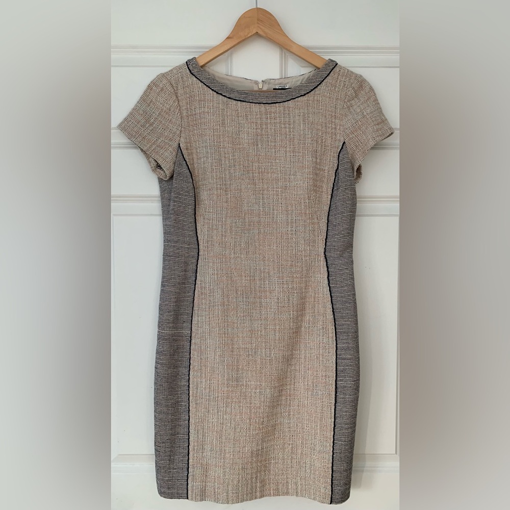 Ann Taylor tweed pink and black pencil dress. size 6